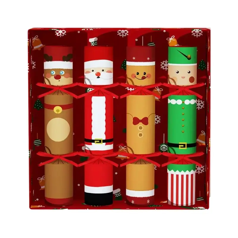 Gold Christmas Crackers with Santa & Snowman 4